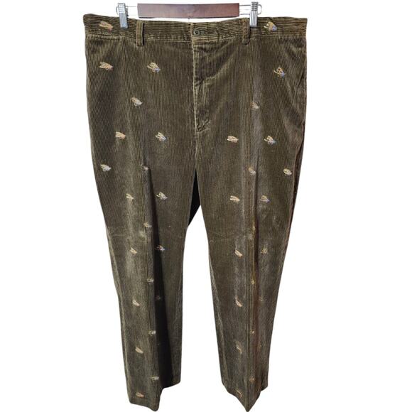 Polo Ralph Lauren Men 40L Corduroy Pants Fly Fishing Embroidered‎ - Picture 2 of 11
